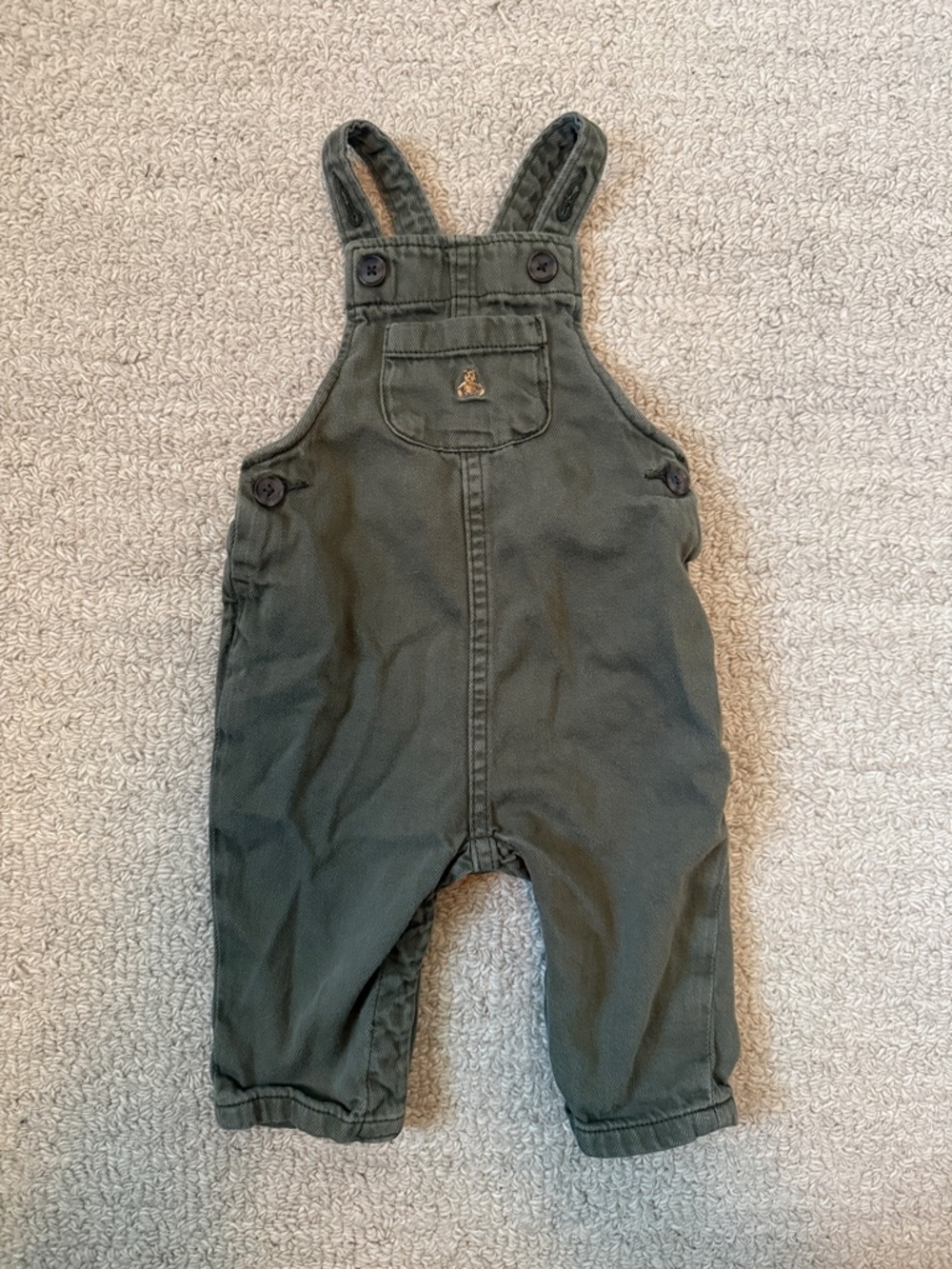GAP Olive Green Baby Overalls with Front Pocket